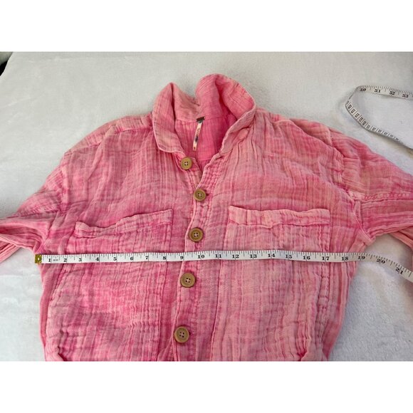 Free People Madrid Double Cloth Cotton Gauze Lightweight One Piece Pink M - Picture 5 of 6